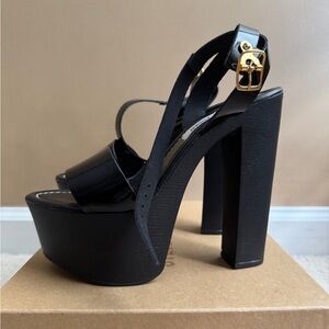 Lucy Black Platform Sandals